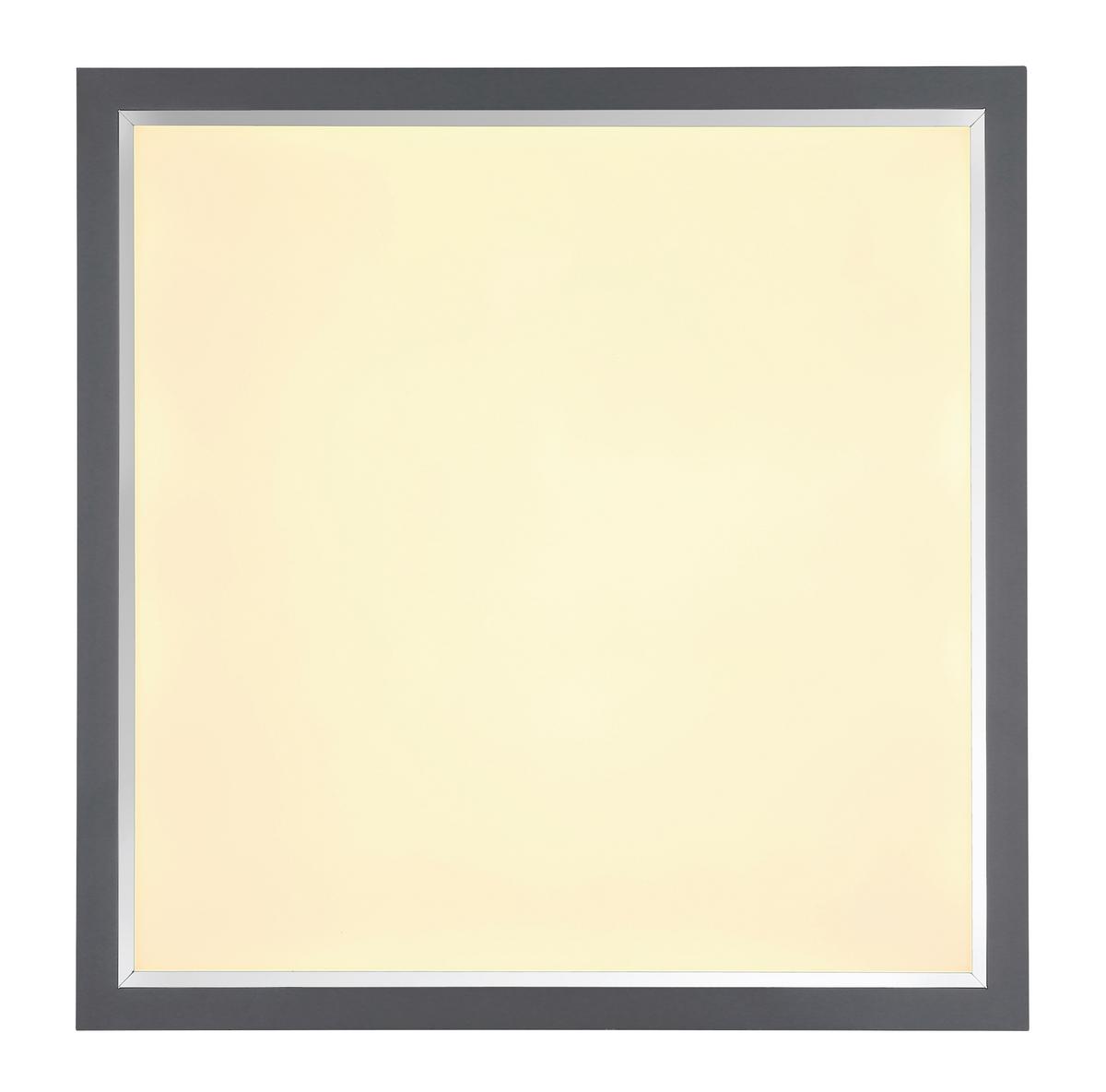 Led-deckenleuchte 41582d2 - Chromfarben/Anthrazit, KONVENTIONELL, Kunststoff/Metall (44,5/44,5/6cm) - Globo