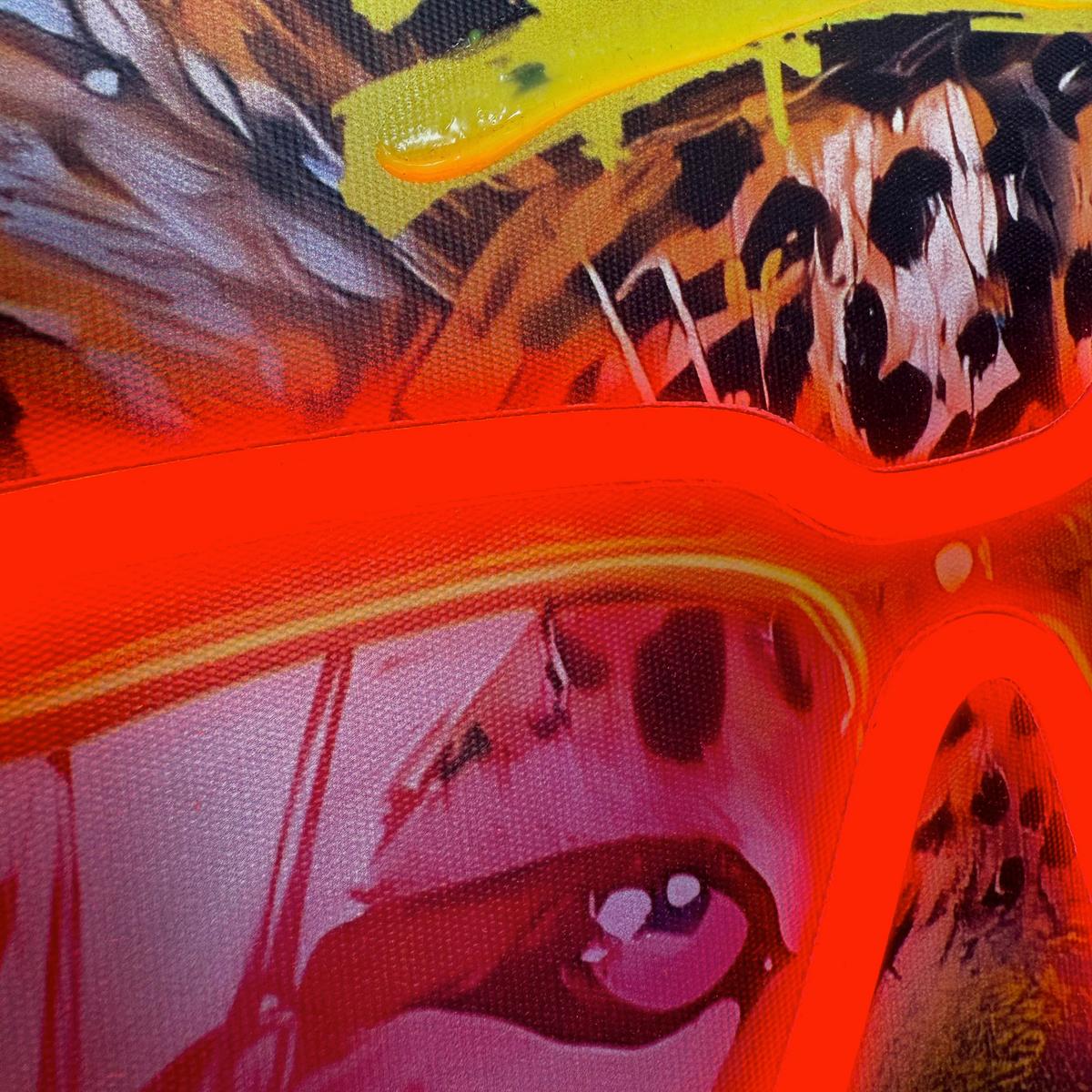 LED-Bild Neon Black Pimpin Leo - Pink/Schwarz, Basics, Holzwerkstoff/Kunststoff (70/100/3,5cm)