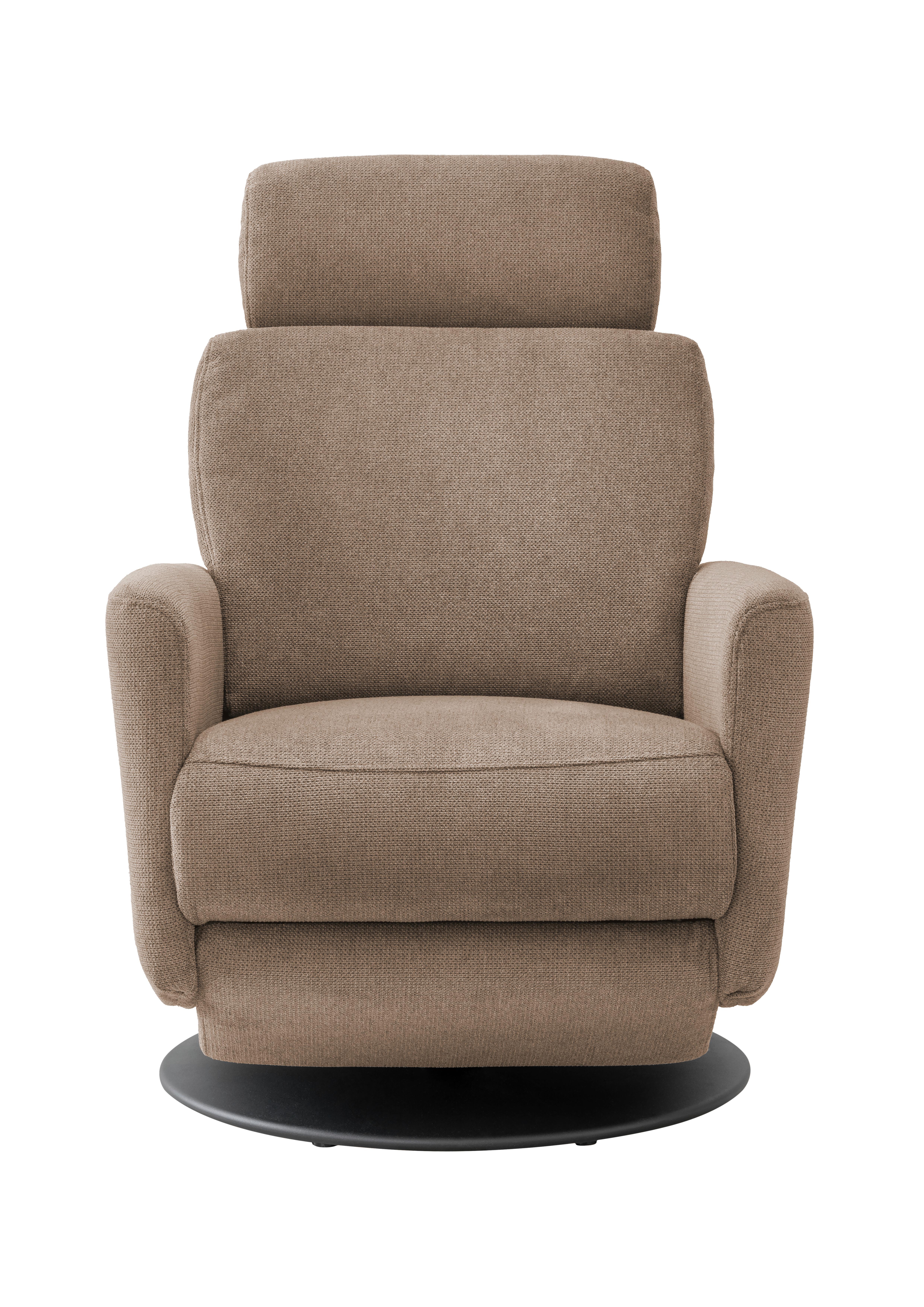 Relaxsessel Centrale T: 87-154 cm, Hellbraun - Hellbraun/Schwarz, MODERN, Textil (77/105/87-154cm) - Livetastic