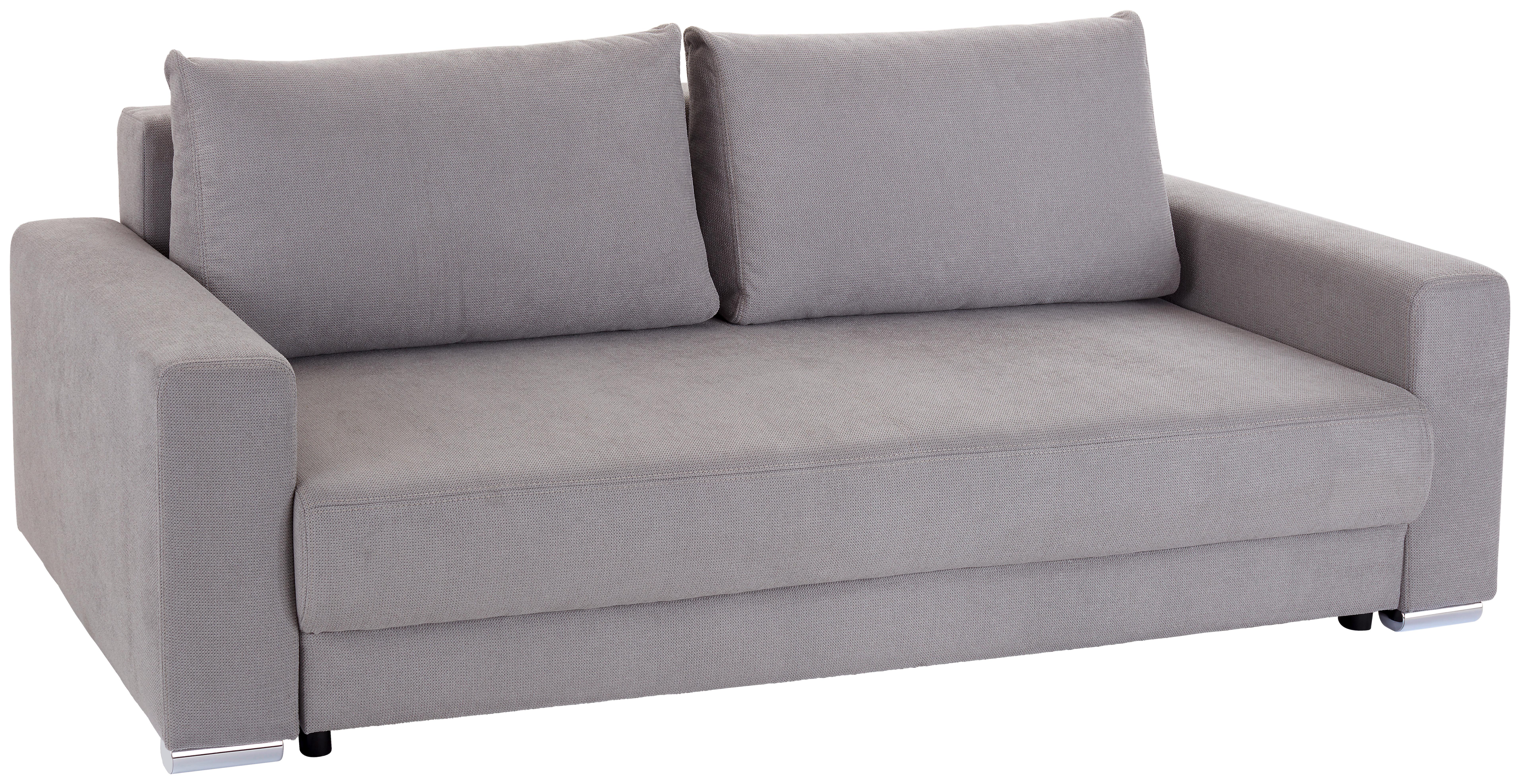 Bigsofa mit Schlaffunktion und Bettkasten Garcia, Webstoff - Chromfarben/Beige, MODERN, Holz/Textil (248/90/103cm) - Luca Bessoni
