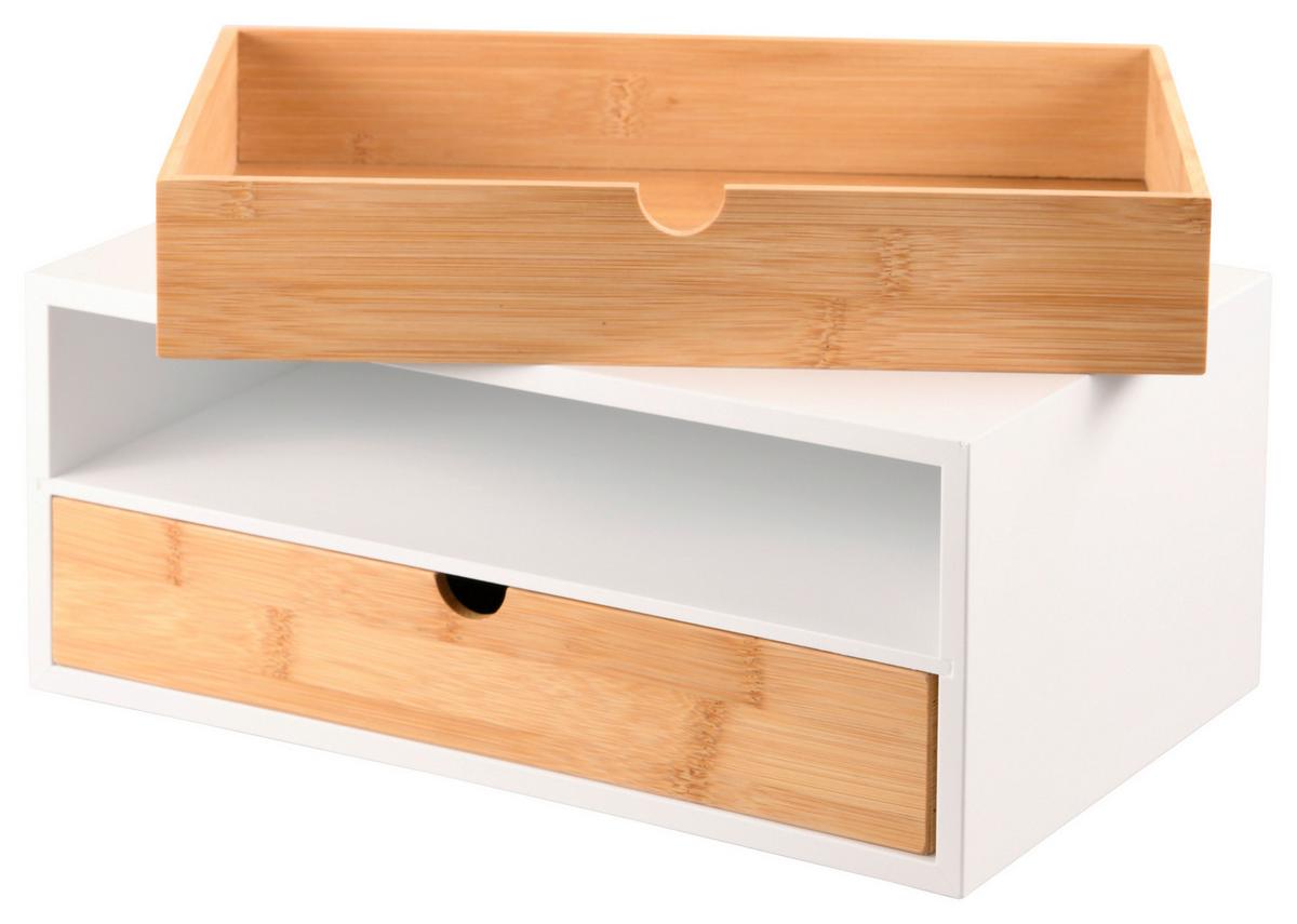 Schubladenbox Organizer - Hellbraun/Weiß, Basics, Holz/Holzwerkstoff (33,5/21,5/14cm) - Kesper