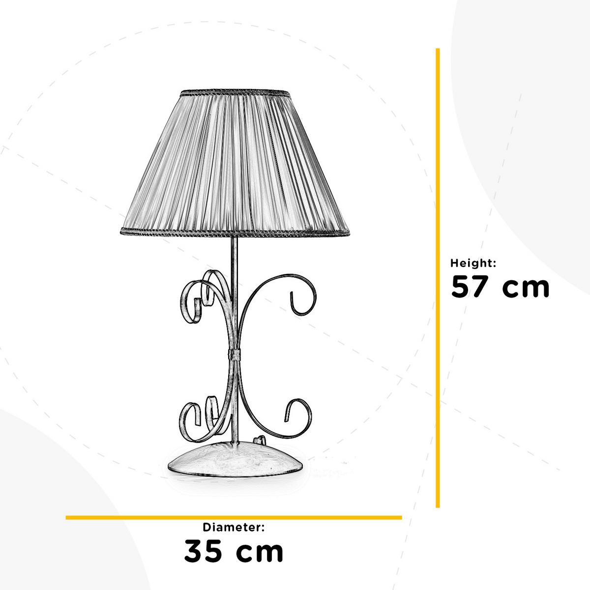 Tischleuchte Odino Braun D: 35 cm - Braun/Weiß, KONVENTIONELL, Kunststoff/Textil (35/57cm)