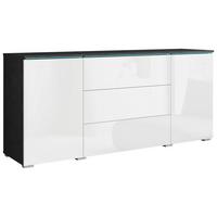 Sideboard mit Led 150cm Vera 150, Weiß Hochglanz - Weiß Hochglanz/Anthrazit, Basics, Holzwerkstoff (150/67,9/39,5cm) - P & B