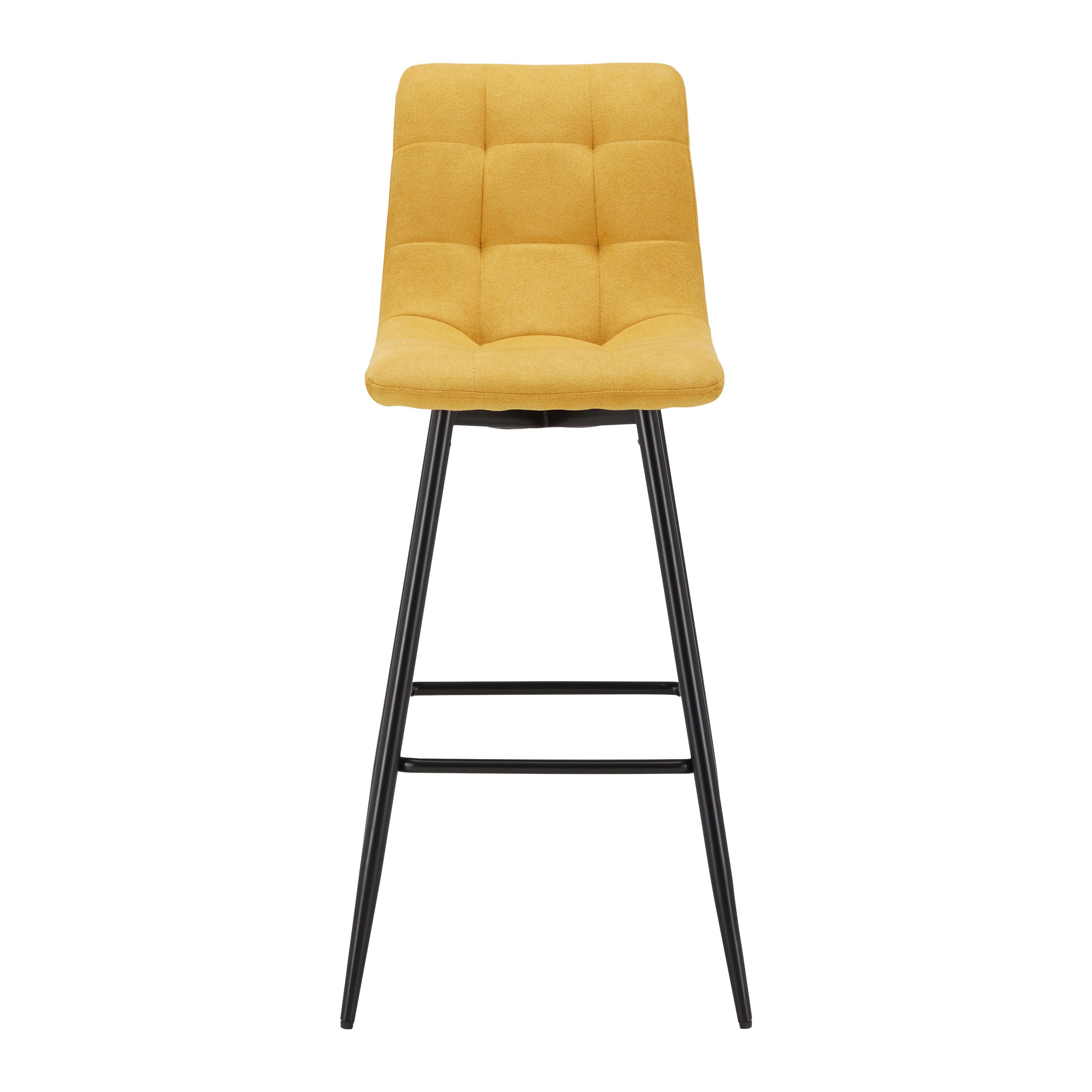 Sada Barových Židlí Luka Žlutá - černá/žlutá, Moderní, kov/dřevo (42,5/100/49cm) - P & B