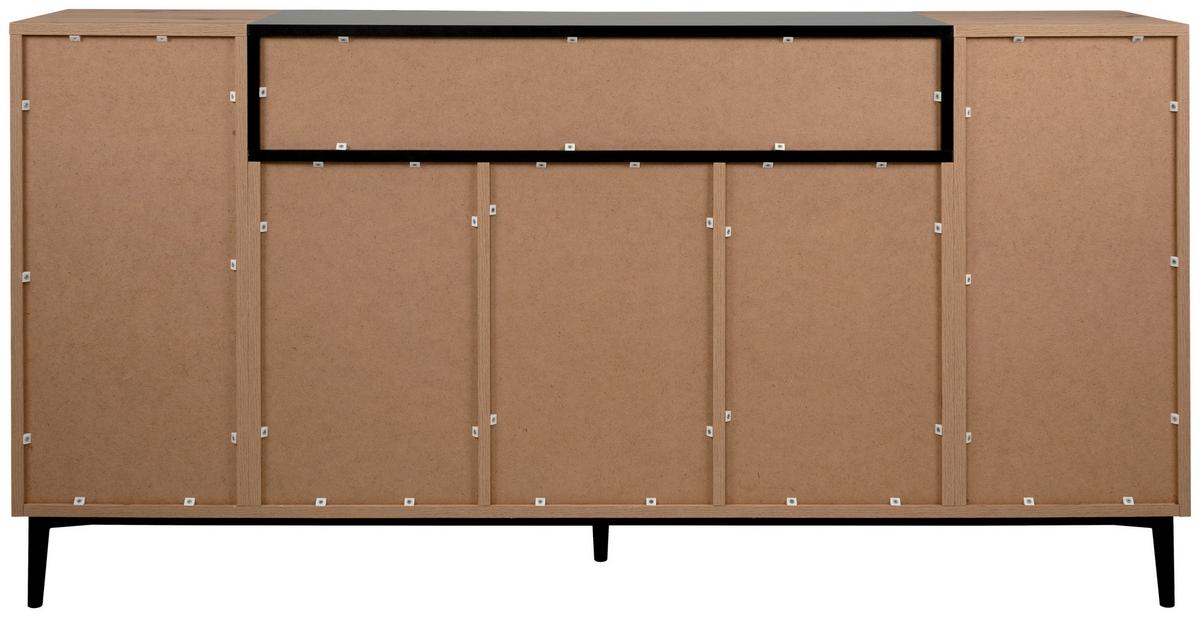 Sideboard Dekor Mit 2 Laden 180 cm Nola 003054 Schwarz - Eichefarben/Schwarz, KONVENTIONELL, Holzwerkstoff (180/90/42cm) - MID.YOU