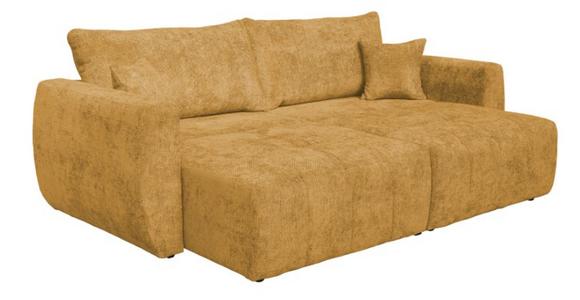 Schlafsofa Bali - Bernsteinfarben/Schwarz, MODERN, Holz/Textil (245/74-90/104cm) - Luca Bessoni