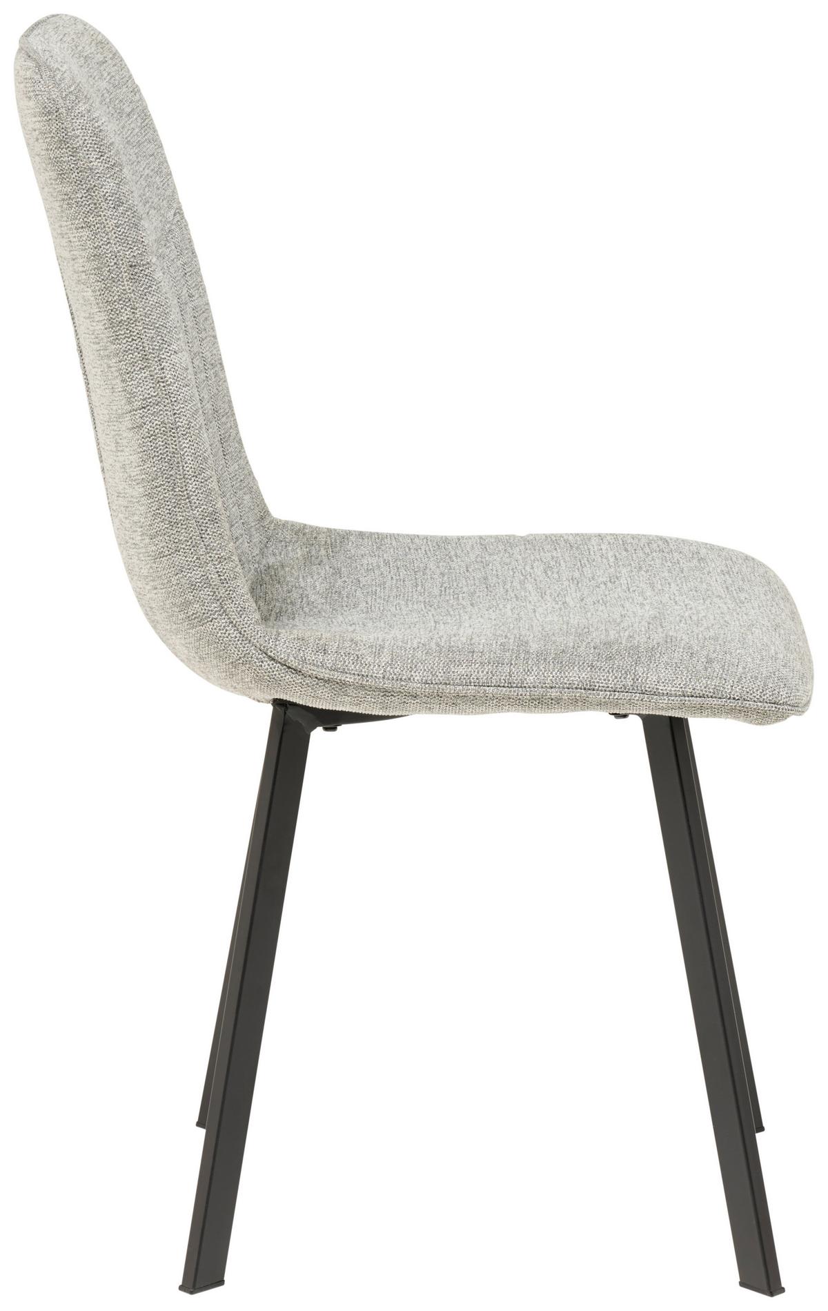 Tischgruppe Mackay 5-Tlg. Weiß/Textil Hellgrau, B: 140cm - Hellgrau/Weiß, KONVENTIONELL, Holzwerkstoff/Textil (140/46/75/88/80/57cm) - MID.YOU