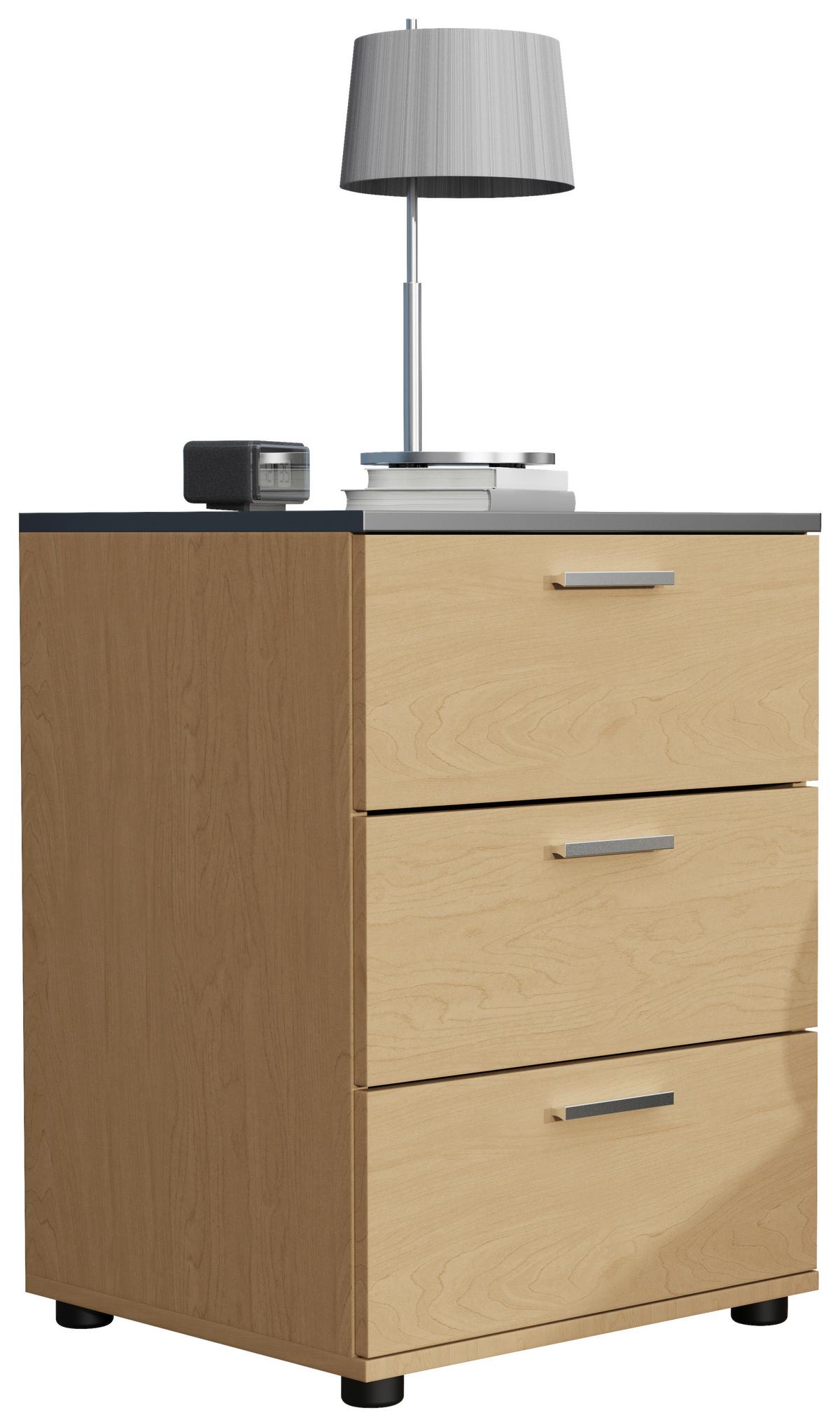 Nachtkästchentestalo Anthrazit/Eiche Dekor B: 46 cm - Honigeiche/Eichefarben, MODERN, Holzwerkstoff (46/59/42cm) - MID.YOU