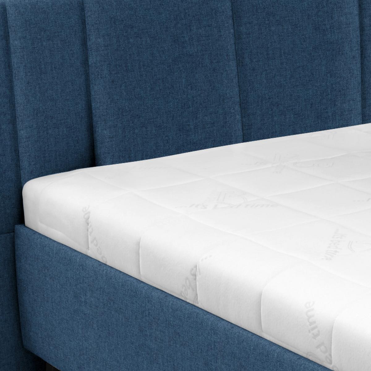 čalúnená posteľ STILO 120x200 ,tmavomodrá - biela/tmavomodrá, drevo/textil (120/200cm)
