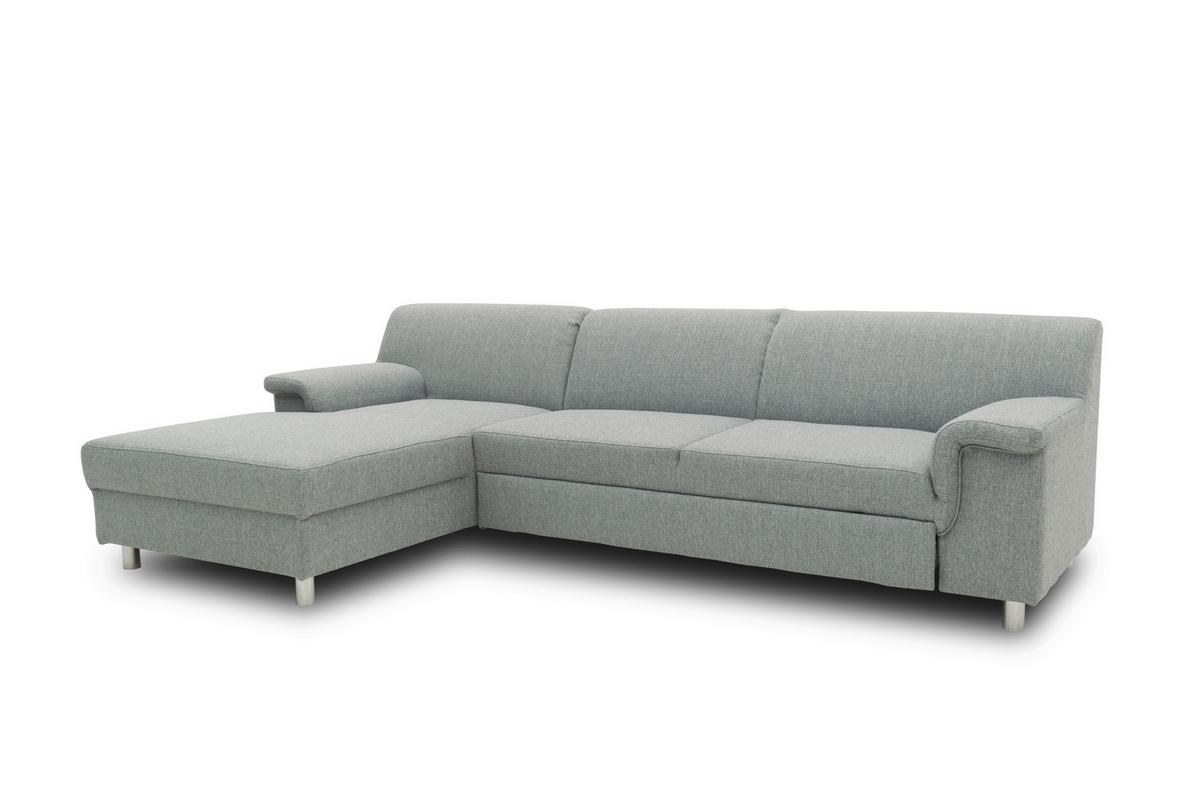 Ecksofa Jamie Rücken Echt Silberfarben Webstoff - Chromfarben/Silberfarben, KONVENTIONELL, Textil (150/251cm) - MID.YOU
