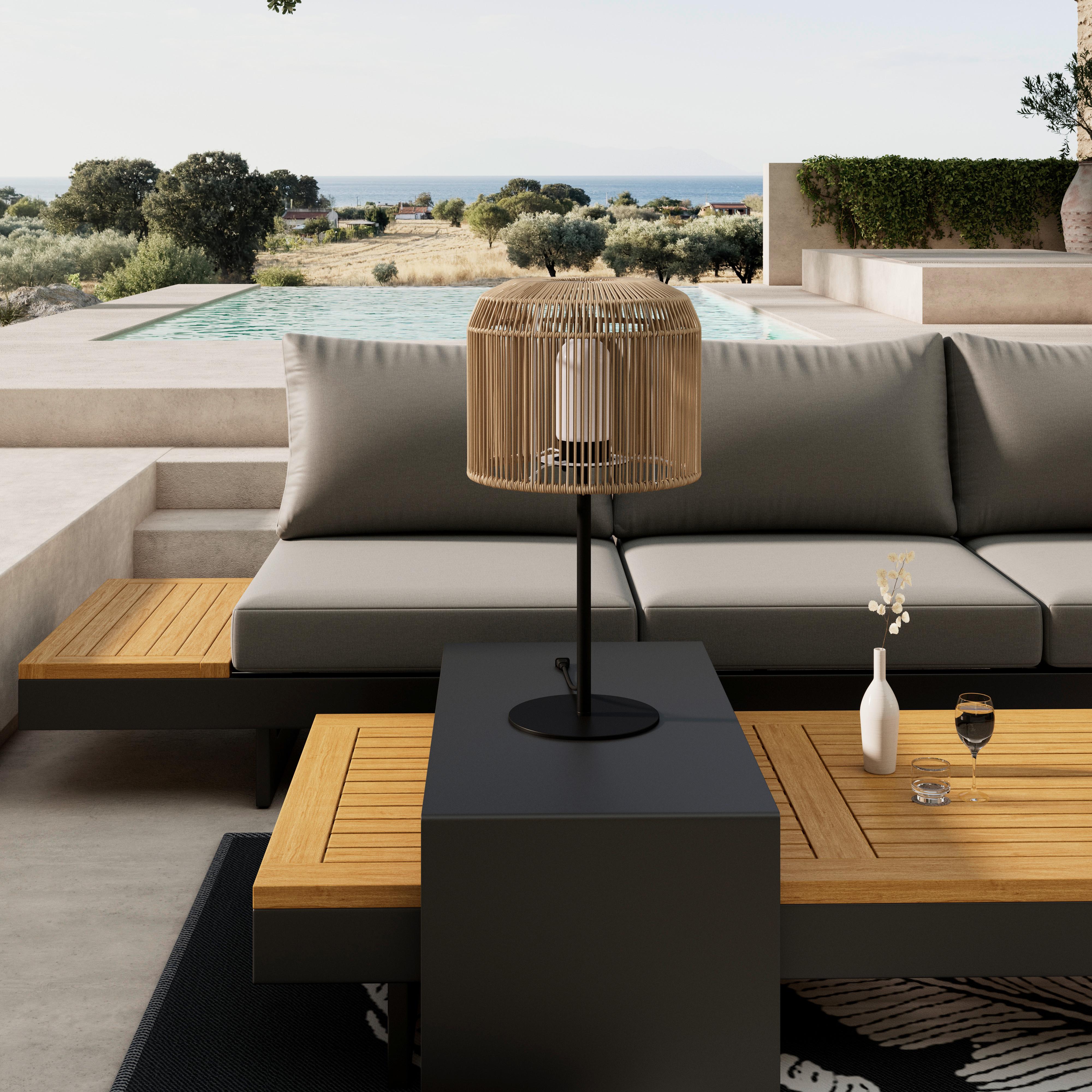 STOLNÁ LAMPA IVO - čierna/zelená, Modern, kov/plast (30/58/30cm) - Bessagi Garden