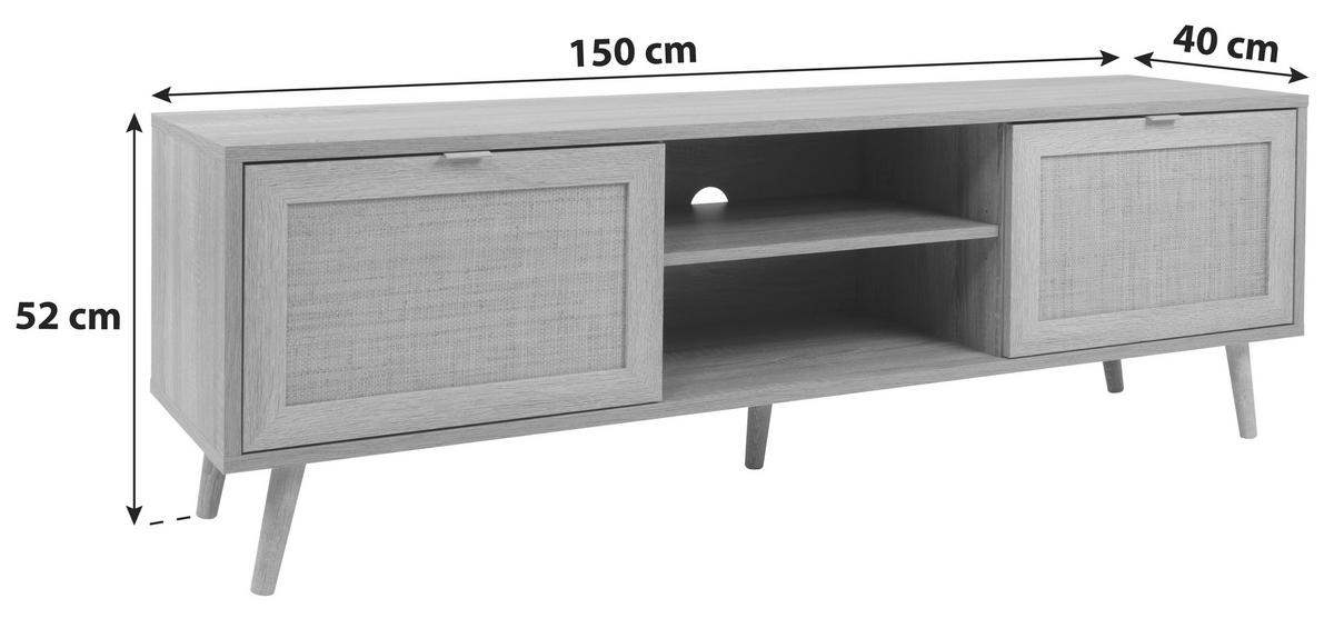 Tv-element Bali 150 Cm Sonoma Eiche Dekor - Sonoma Eiche, Natur, Holzwerkstoff (150/52/40cm) - MID.YOU