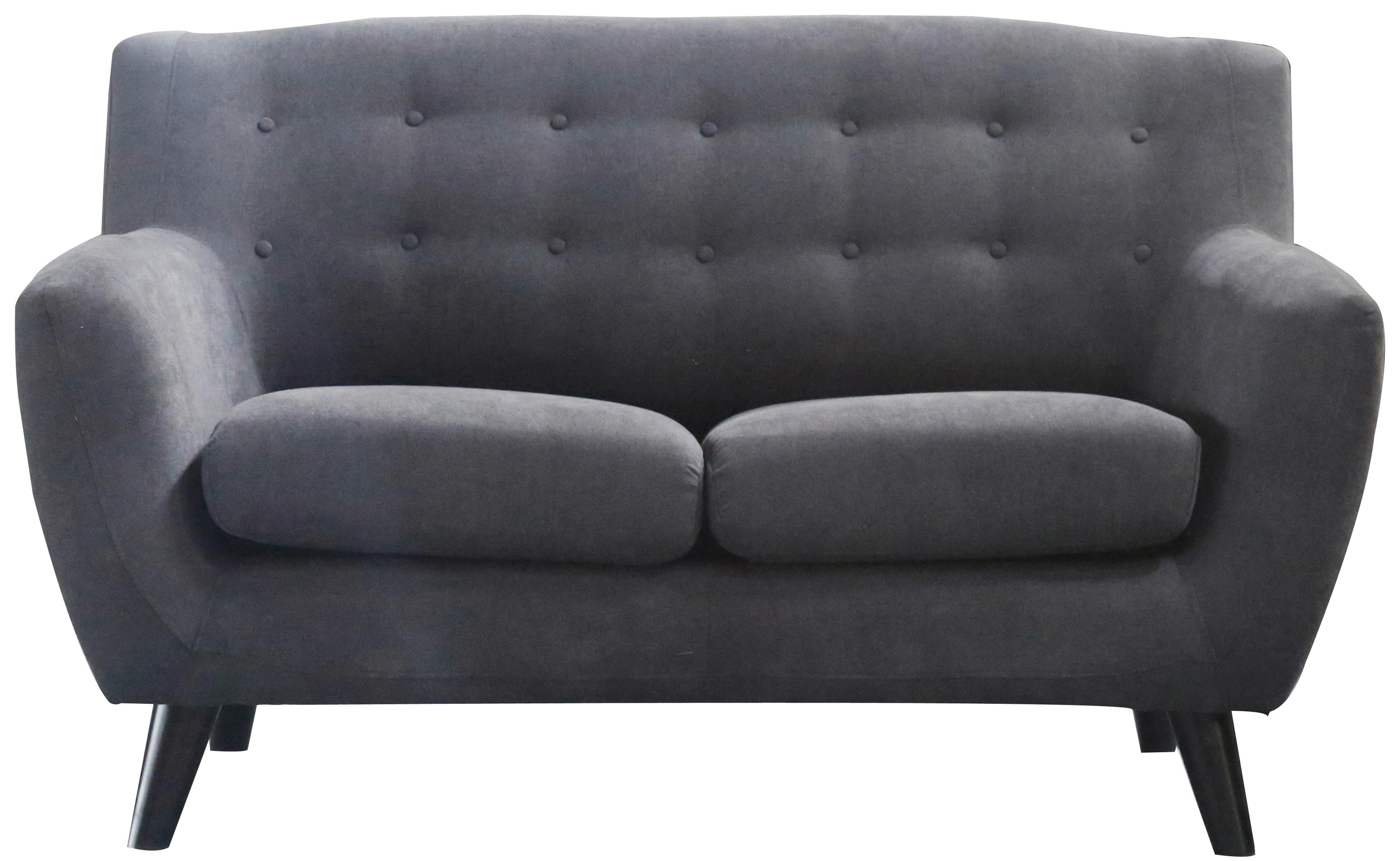2-sitzer-sofa Monaco Dunkelgrau - Dunkelgrau/Schwarz, MODERN, Textil (134/82/80,5cm) - Luca Bessoni