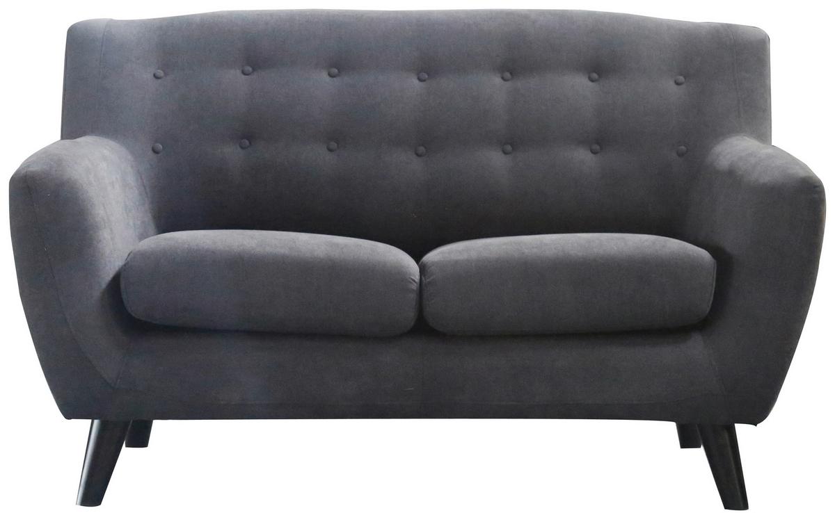 2-Sitzer-Sofa Monaco Dunkelgrau - Dunkelgrau/Schwarz, MODERN, Textil (134/82/80,5cm) - Luca Bessoni