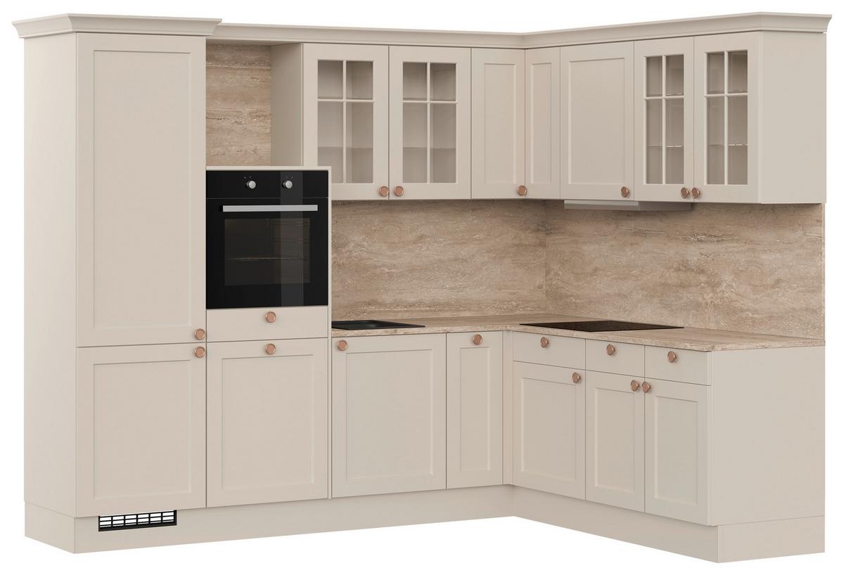 Küchenblock Ip 4250 - Hellgrau/Braun, ROMANTIK / LANDHAUS, Holzwerkstoff (276,6/215cm) - Impuls