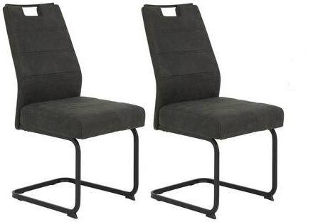 Schwingstuhl-Set Kerstin S - Anthrazit/Schwarz, MODERN, Textil/Metall (49/100/61cm) - MID.YOU
