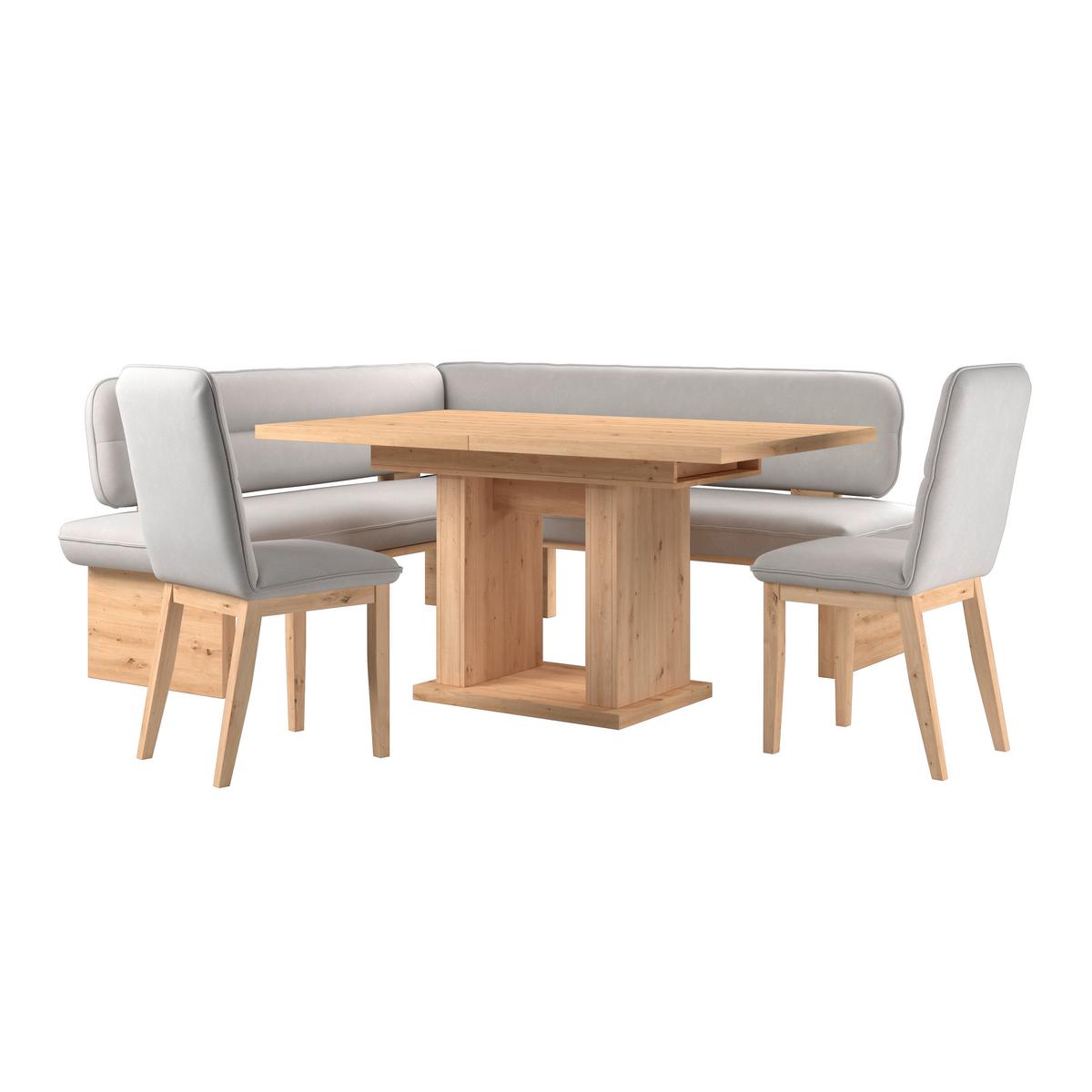 Eckbank Beluna Ii Webstoff Beige, B: 170cm - Eichefarben/Beige, KONVENTIONELL, Holz/Textil (170/192cm) - James Wood