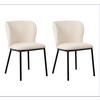 Stuhl-set Bourges Weiß B: 52 Cm - Schwarz/Weiß, MODERN, Textil/Metall (52/80/44cm) - MID.YOU