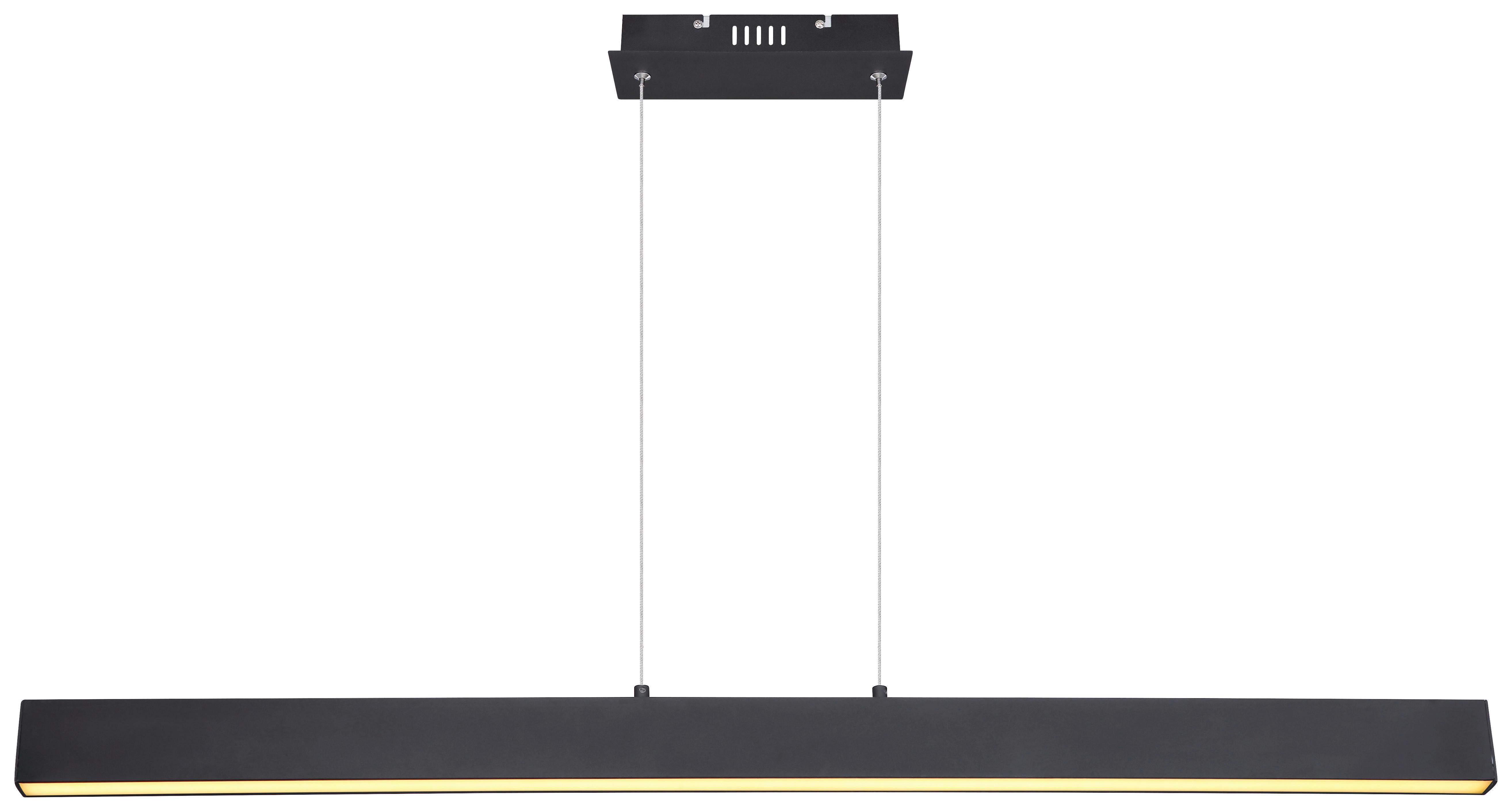 LED-Hängeleuchte Verena H: 120 cm 1-Flammig, dimmbar - Opal/Schwarz, Design, Kunststoff/Metall (121/8/120cm) - Globo