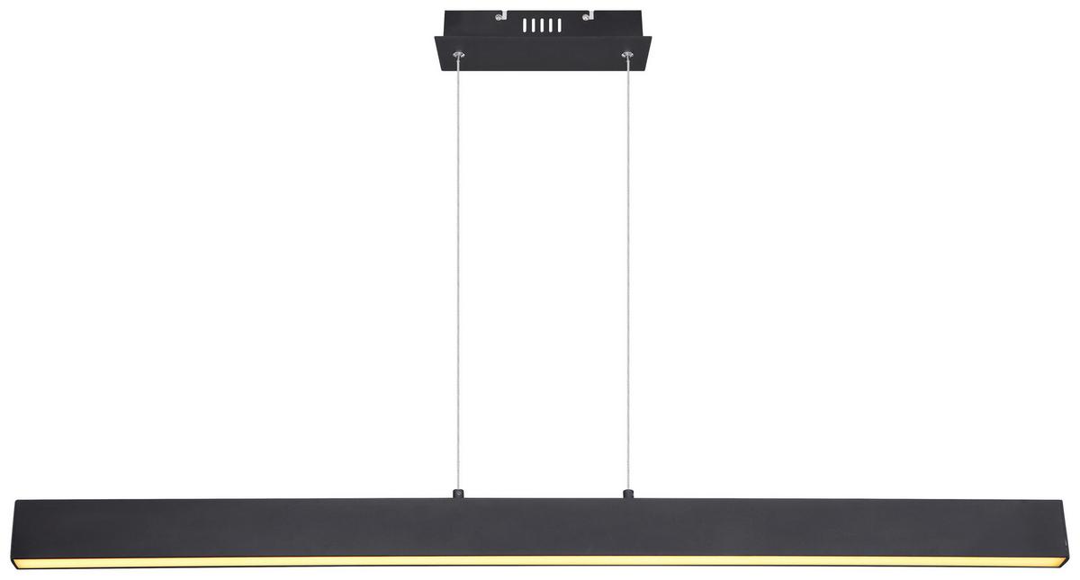 LED-Hängeleuchte Verena H: 120 cm 1-Flammig, dimmbar - Opal/Schwarz, Design, Kunststoff/Metall (121/8/120cm) - Globo