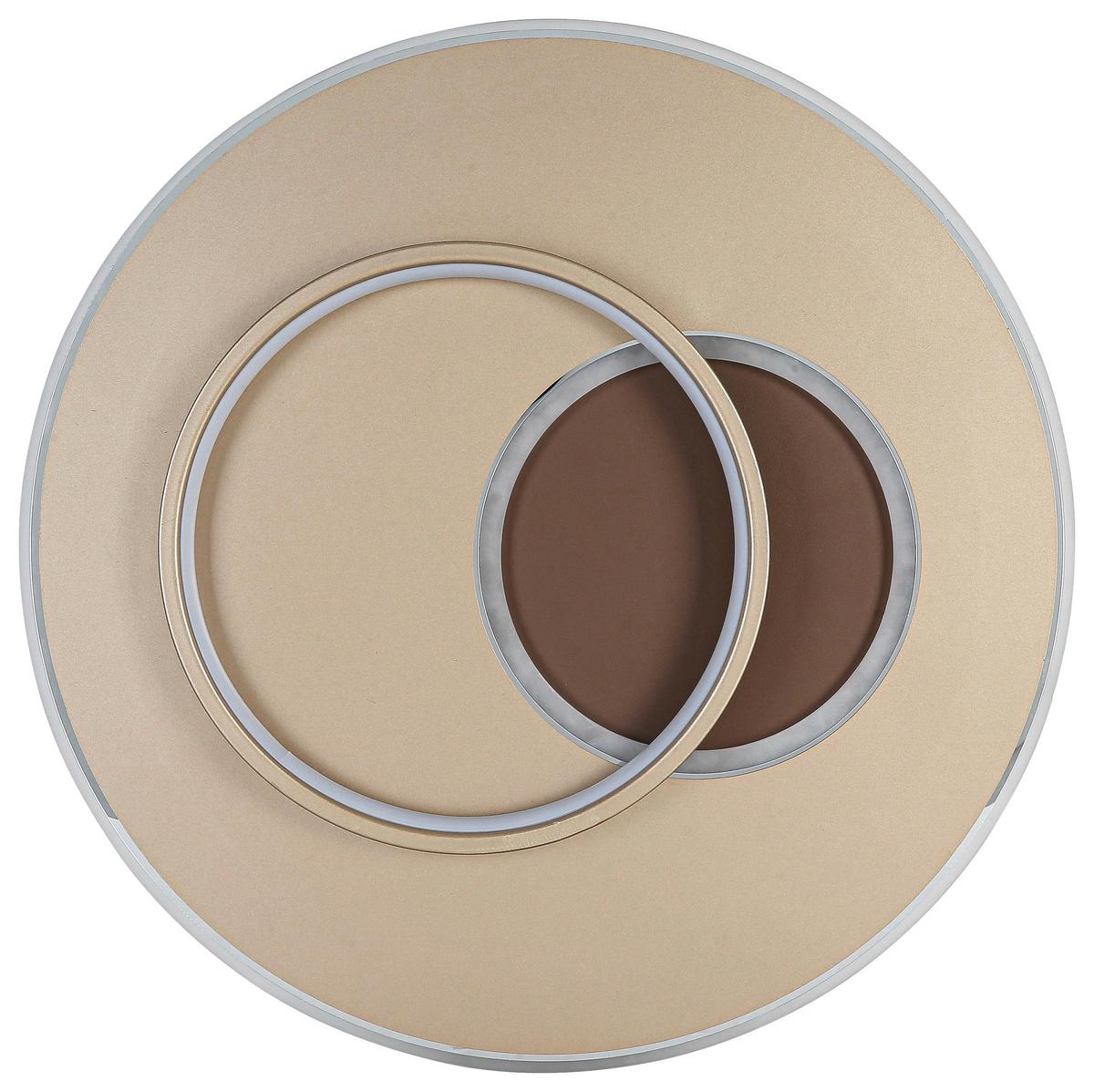 Led-deckenleuchte Lejla Ø 50 Cm - Chromfarben/Mokka, MODERN, Kunststoff/Metall (50/7cm) - Luca Bessoni