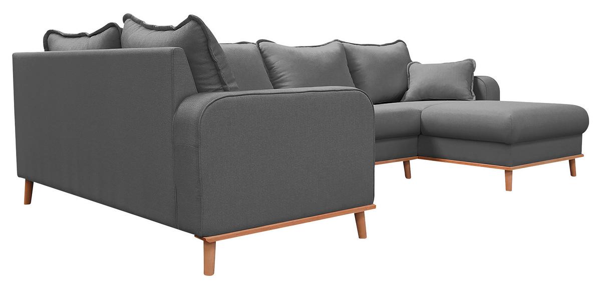 Wohnlandschaft Beata Grau U: 167x296x170 Cm - Wengefarben/Grau, Design, Textil (167/296/170cm) - Livetastic