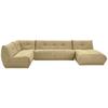 Wohnlandschaft Giselle Beige Lederlook - Beige, Trend, Textil (210/390/185cm) - Livetastic