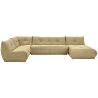 Wohnlandschaft Giselle Beige Lederlook - Beige, Trend, Textil (210/390/185cm) - Livetastic