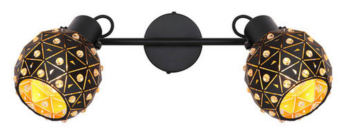Strahler Jodie 2-Flammig verstellbar L: 35 cm - Klar/Goldfarben, Basics, Glas/Metall (35/12/26cm) - Globo