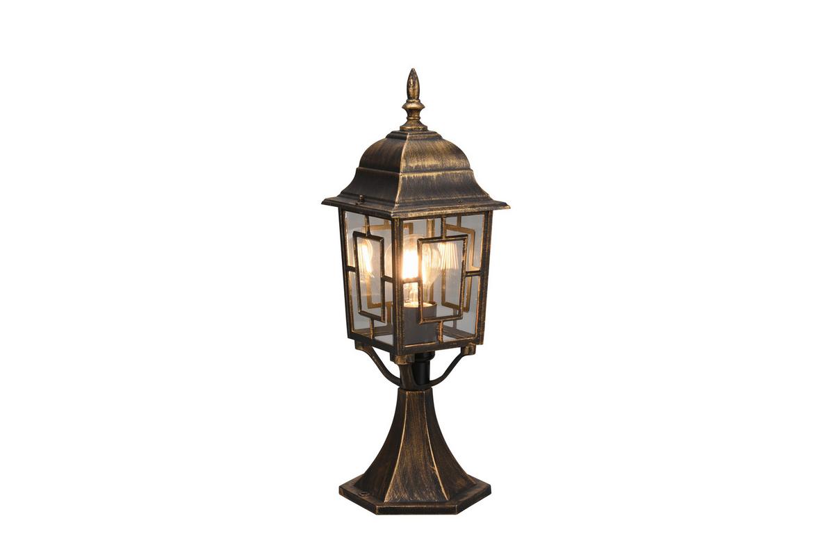 Wegeleuchte 505960128 Volturno - Rostfarben/Transparent, KONVENTIONELL, Glas/Metall (15/17/47,5cm) - Trio Leuchten