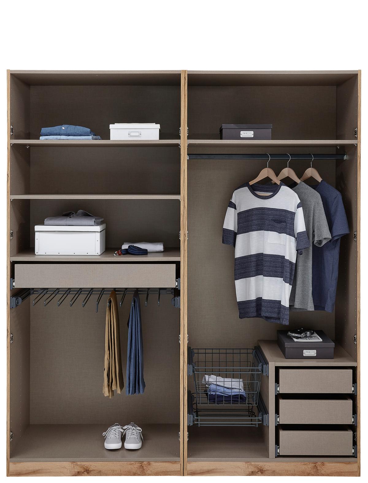 otevřená skříň UNIT š. 182 cm dekor bílá - bílá/barvy chromu, Moderní, kompozitní dřevo/plast (182,2/210/56,5cm) - Ondega