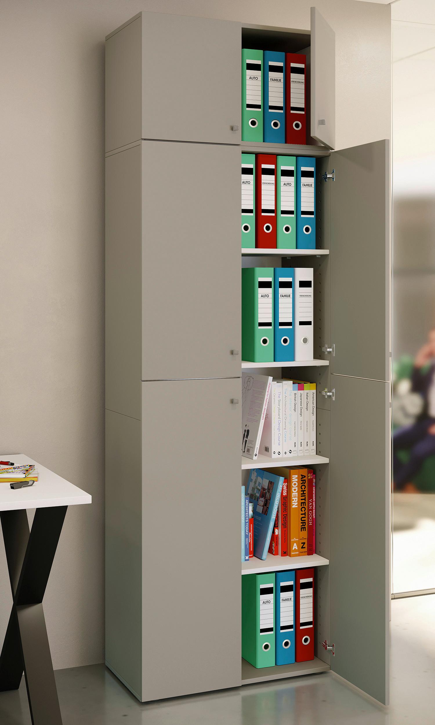 Aktenschrank Lona Holzwerkstoff Grau B: 70 Cm - Grau, MODERN, Holzwerkstoff (70/223/39cm) - MID.YOU