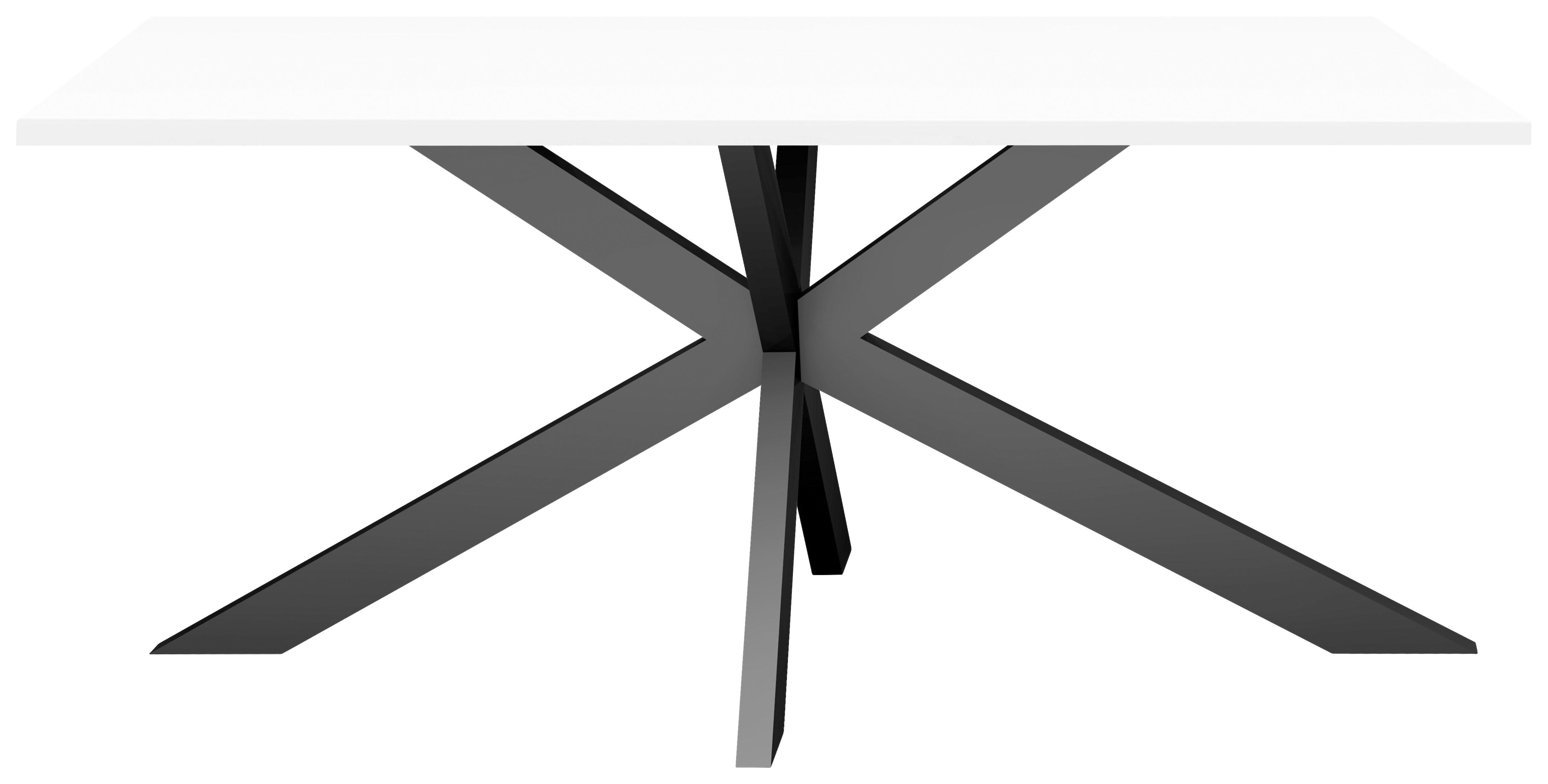 Esstisch Alex Schwarz, Weiß - Schwarz/Weiß, MODERN, Holzwerkstoff/Metall (180/90/78cm) - Livetastic