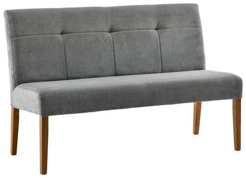 Sitzbank Damla Dunkelgrau/Eichefarben B:140cm - Eichefarben/Dunkelgrau, KONVENTIONELL, Holz/Textil (140/91,5/63cm) - Cantus
