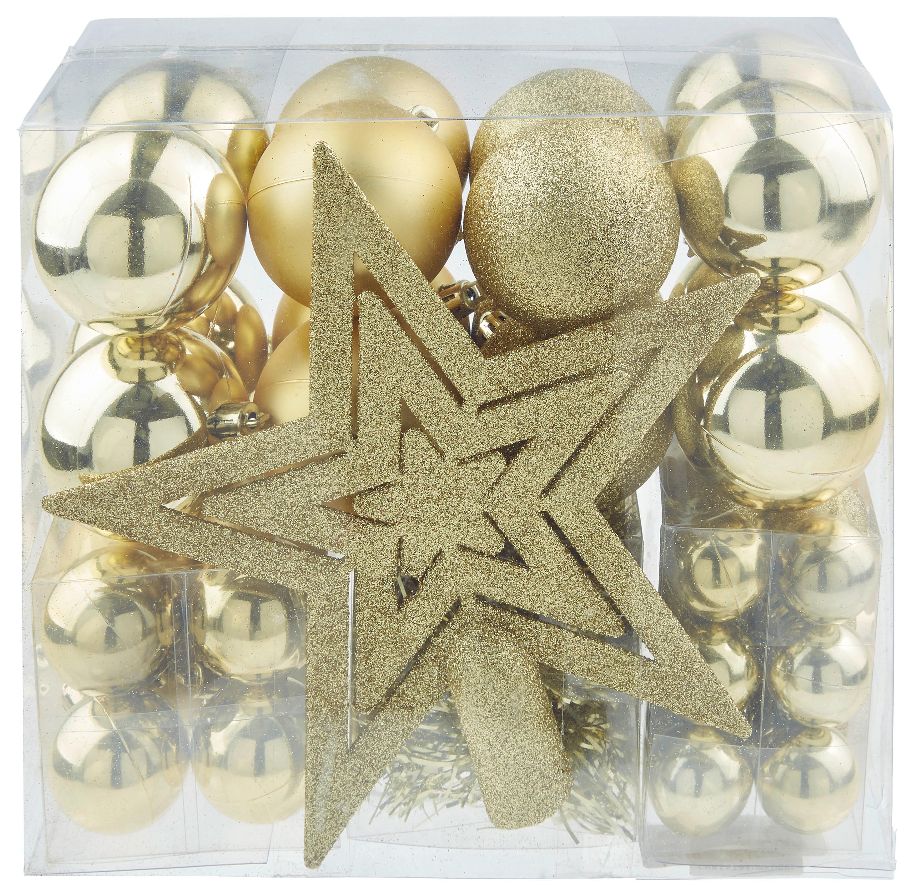 Christbaumkugel-Set STAR in Goldfarben
