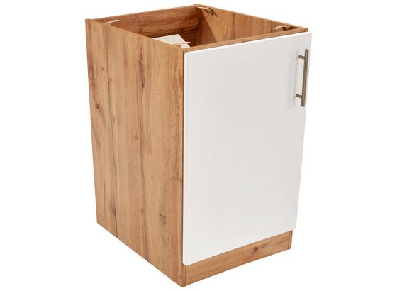 Spülenunterschrank Stella Spu50-1 - Eichefarben/Weiß, Holzwerkstoff (50/86/57cm) - Ombra Spülenunterschrank Stella Spu50-1 - Eichefarben/Weiß, Holzwerkstoff (50/86/57cm) - Ombra