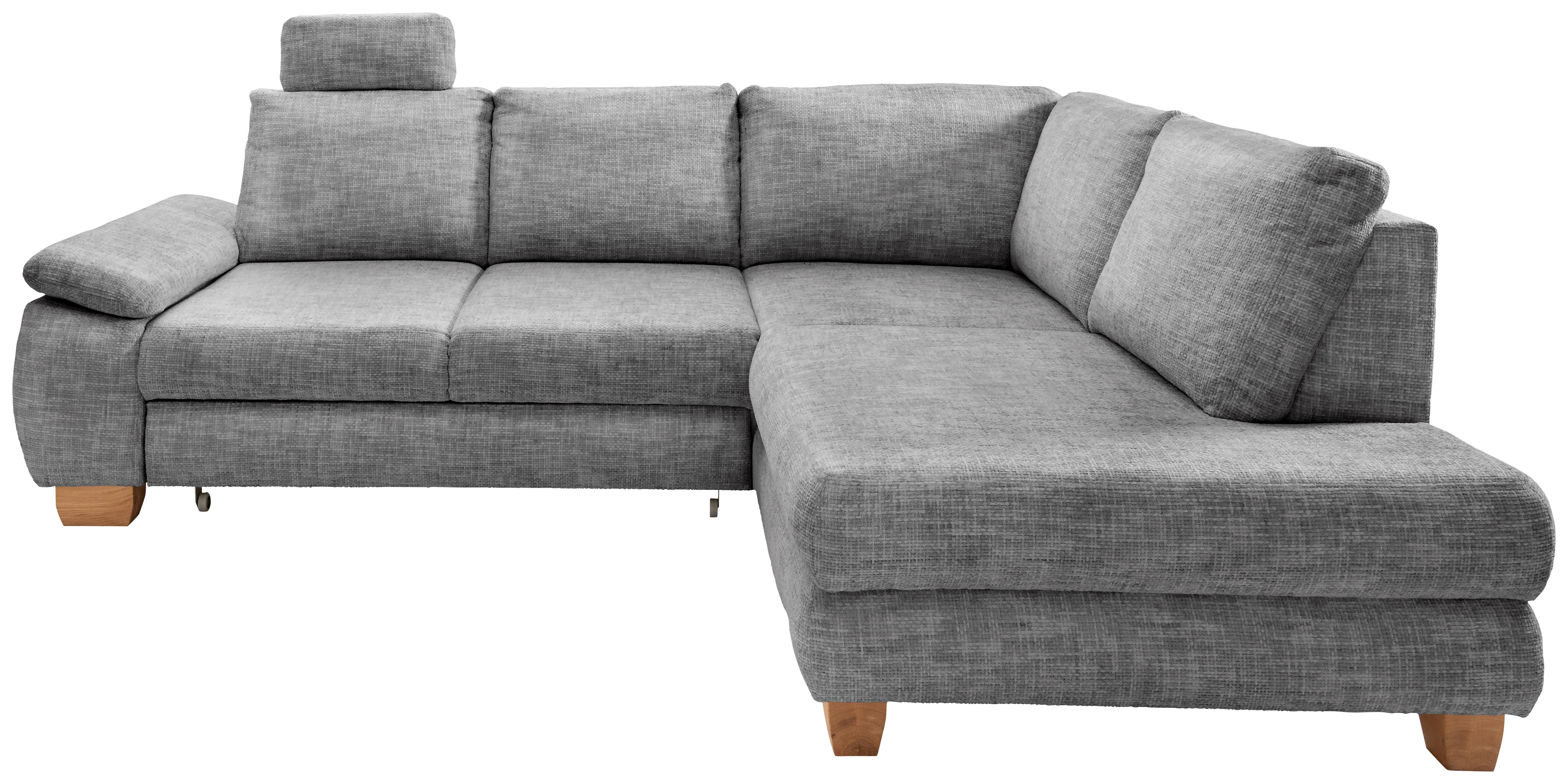 Eckschlafsofa Positano Silberfarben S: 265x206 Cm - Wildeiche/Silberfarben, MODERN, Textil (265/206cm) - Livetastic
