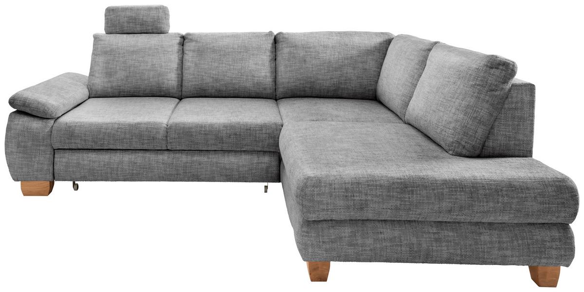 Eckschlafsofa Positano Silberfarben S: 265x206 Cm - Wildeiche/Silberfarben, MODERN, Textil (265/206cm) - Livetastic