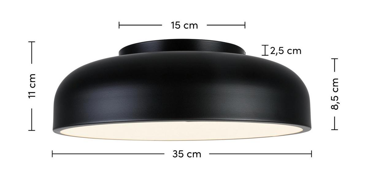 STROPNÉ LED SVIETIDLO MIKE - čierna/biela, Modern, kov/plast (35/11cm) - Mömax