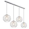 Hängeleuchte Kristall H: 120 cm 4-Flammig - Klar/Chromfarben, Basics, Glas/Metall (80/20/120cm) - Globo