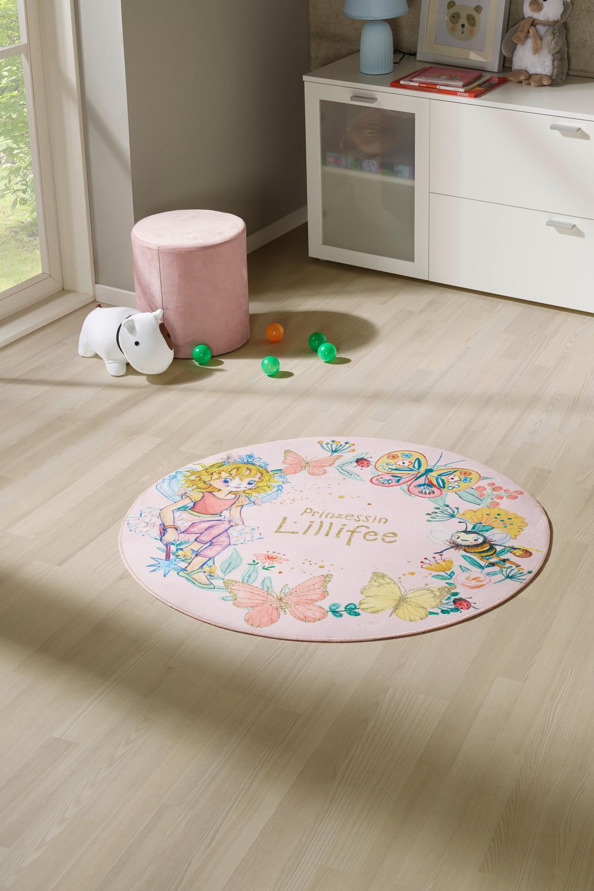 Kinderteppich Lillifee Schaukel 2 - Multicolor/Rosa, MODERN, Textil (100cm)