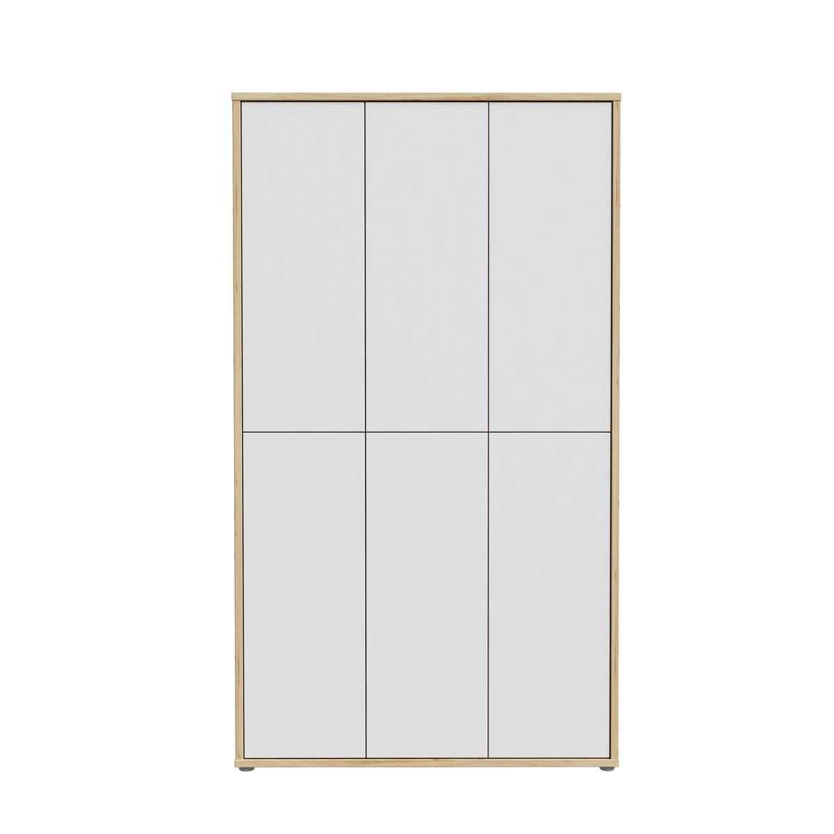 Skriňa na topánky, sivá/dub artisan, š: 109,2cm - sivá/svetlosivá, Modern, kompozitné drevo/plast (109,2/191,9/34,9cm)