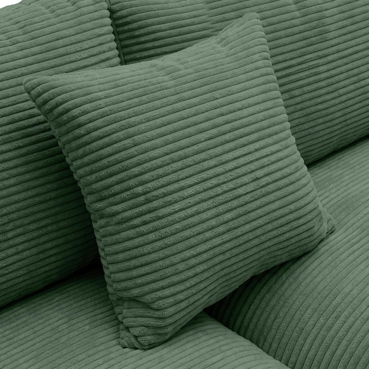 Rohová sedačka PEDRO, pravá, tmavě zelený manšestr - černá/tmavě zelená, Moderní, textil/plast (300/190cm) - Mömax