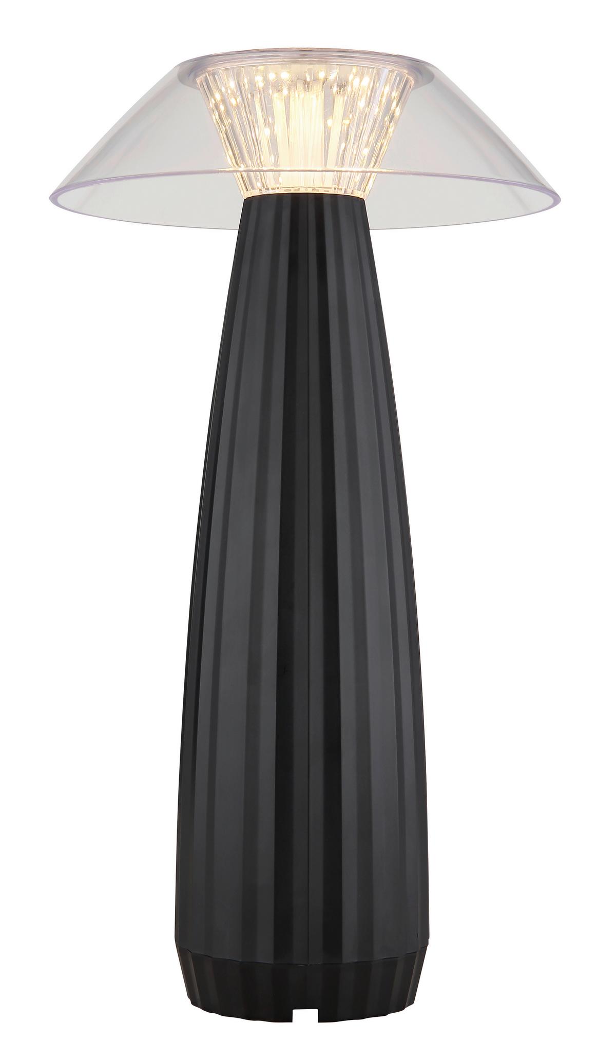 Led-tischleuchte 21021b - Transparent/Schwarz, Design, Kunststoff (15,4/28cm) - Globo