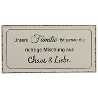 Metallbild Familie Versch. Sprüche 40x20 cm - Schwarz/Weiß, Basics, Metall (40/20cm)