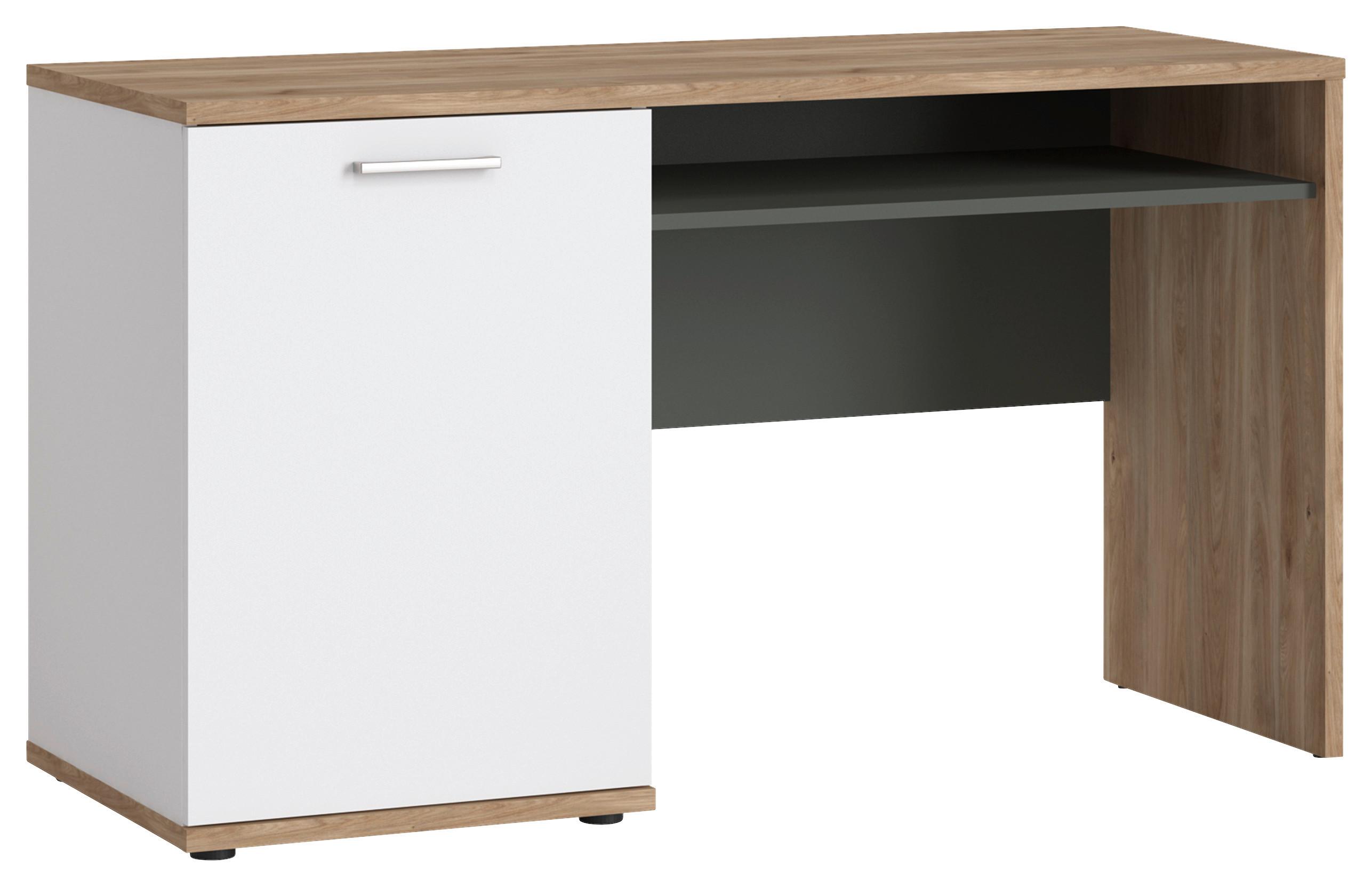 Psací stůl TWENTY dekor bílá/grafit/dub - bílá/barvy dubu, Moderní, kompozitní dřevo/plast (130/74,5/50cm) - Modern Living