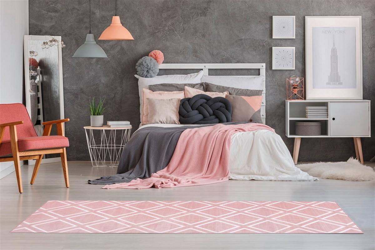 Läufer Rosa, BxL: ca. 80x300 cm - Rosa, KONVENTIONELL, Textil (80/300cm) - Kayoom