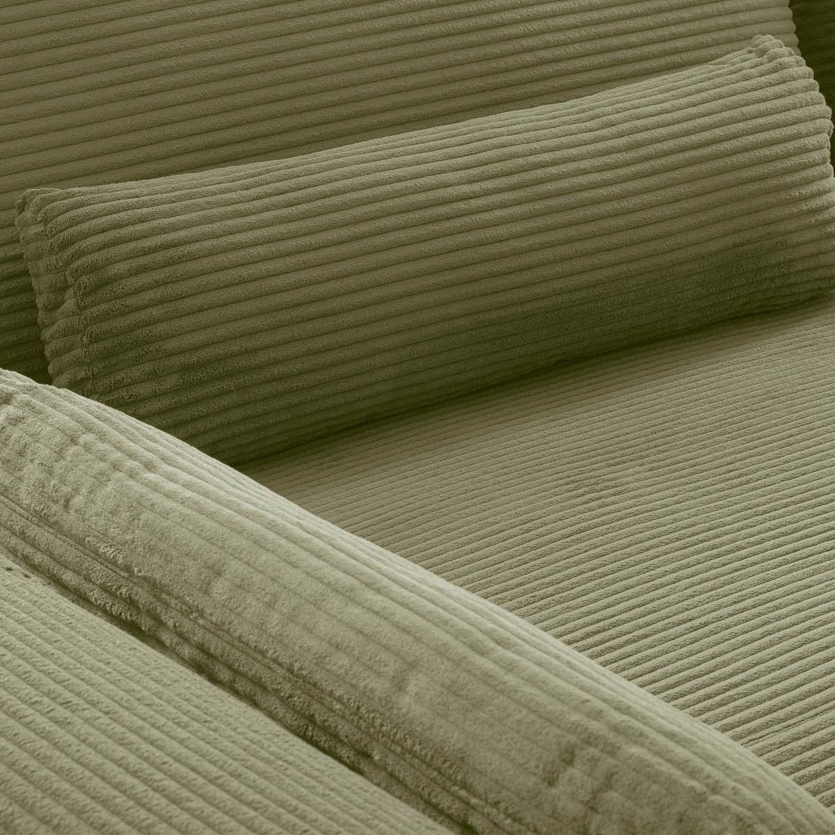 Ecksofa Berlin Cord Olivgrün 172x313 cm - Schwarz/Olivgrün, Design, Textil (172/313cm) - P & B