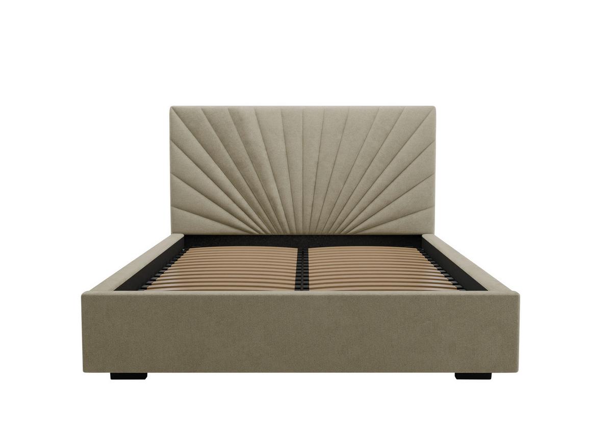 Polsterbett Celaro base creme 140x200 cm - Beige/Kernbuche, KONVENTIONELL, Holz/Textil (140/200cm)