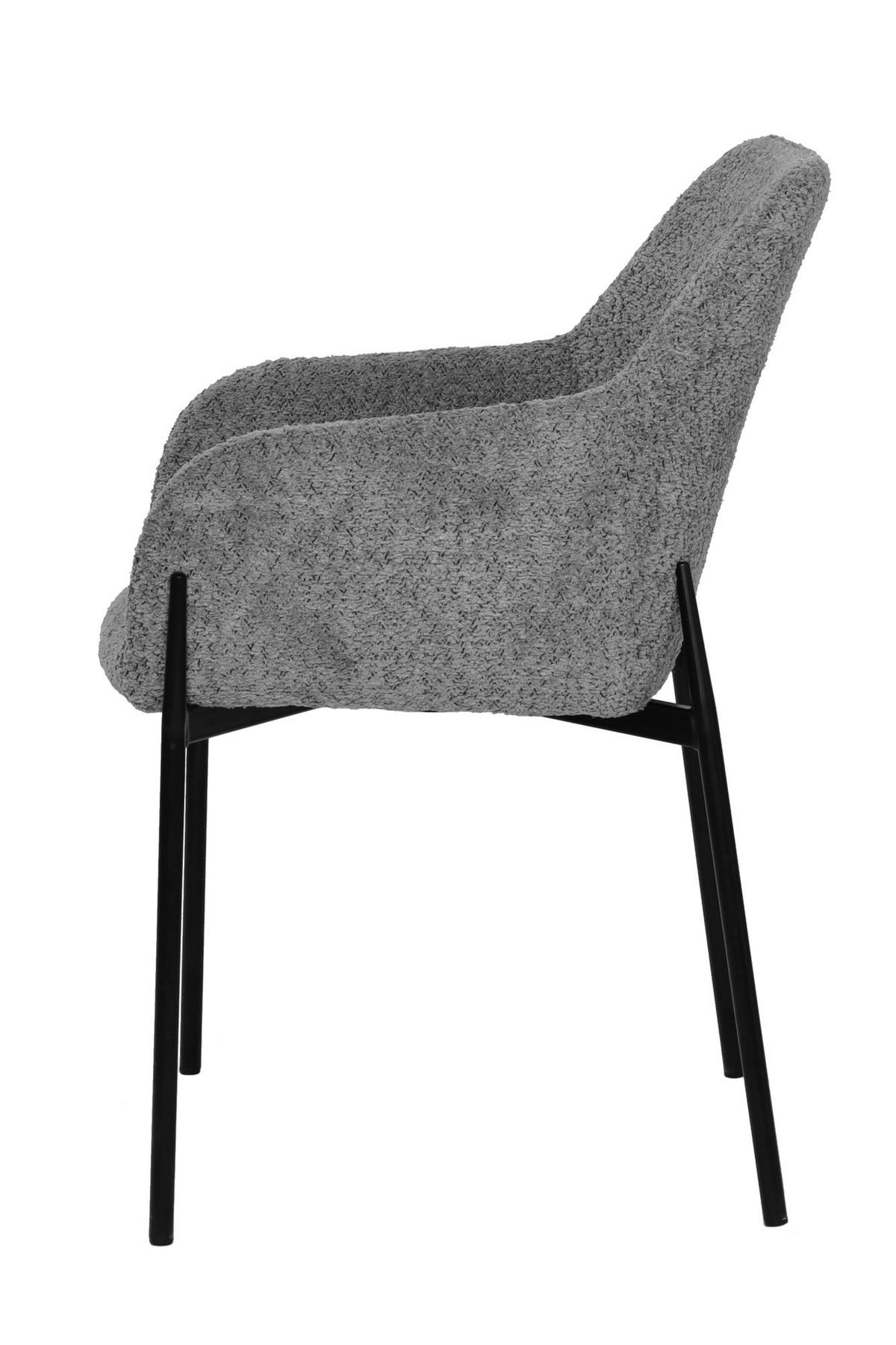 ARMLEHNSTUHL-SET Schwarz/Grau 2-teilig - Schwarz/Grau, MODERN, Textil/Metall (63/79/51cm) - MID.YOU